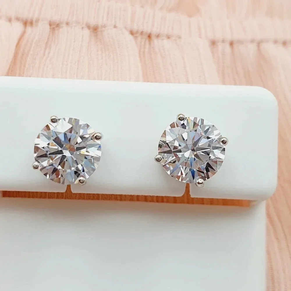 8MM S925 Sterling Silver CZ Stud Earrings for Women/Girl, US19251018